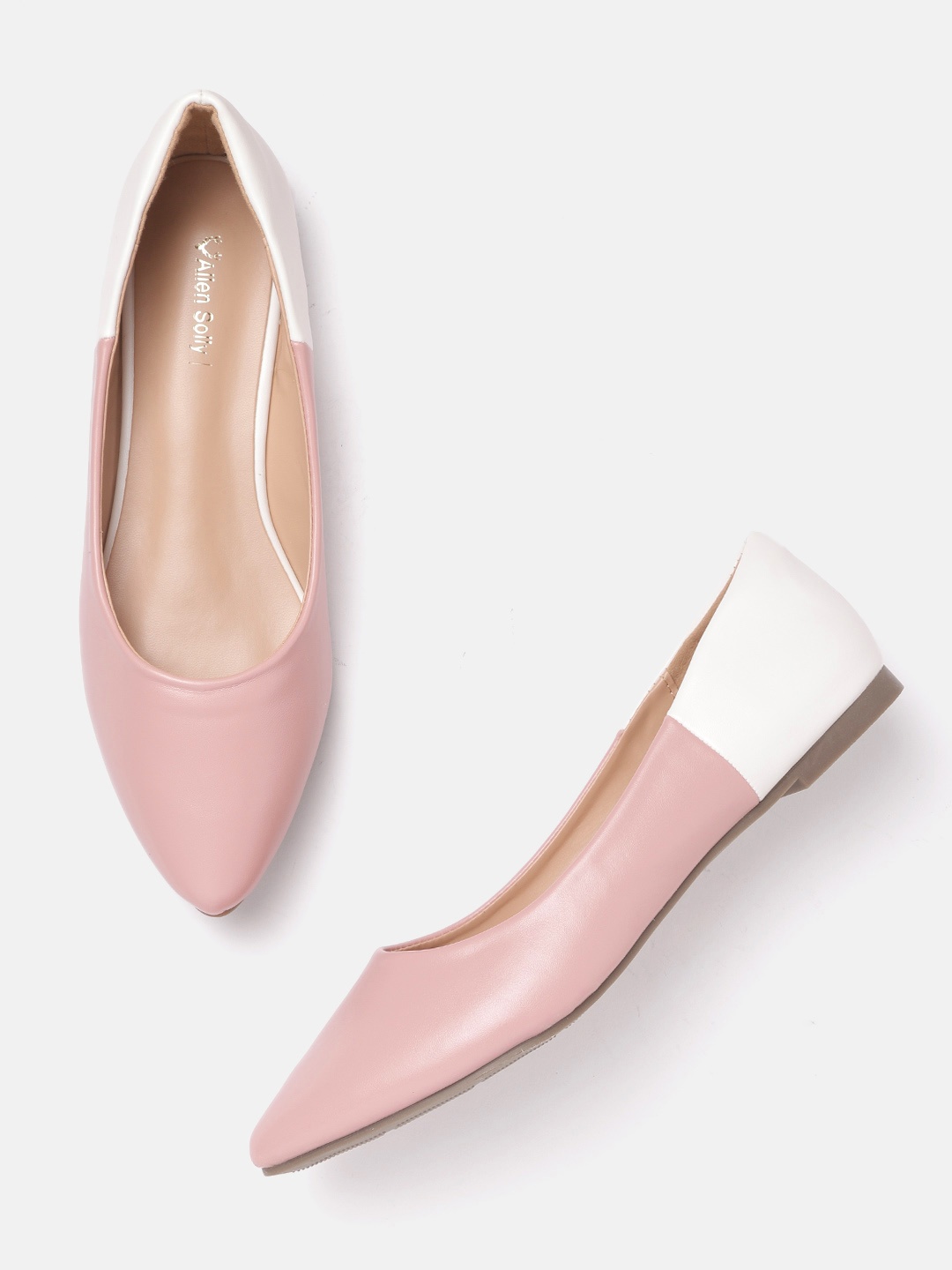 

Allen Solly Women Pink & White Colourblocked Ballerinas
