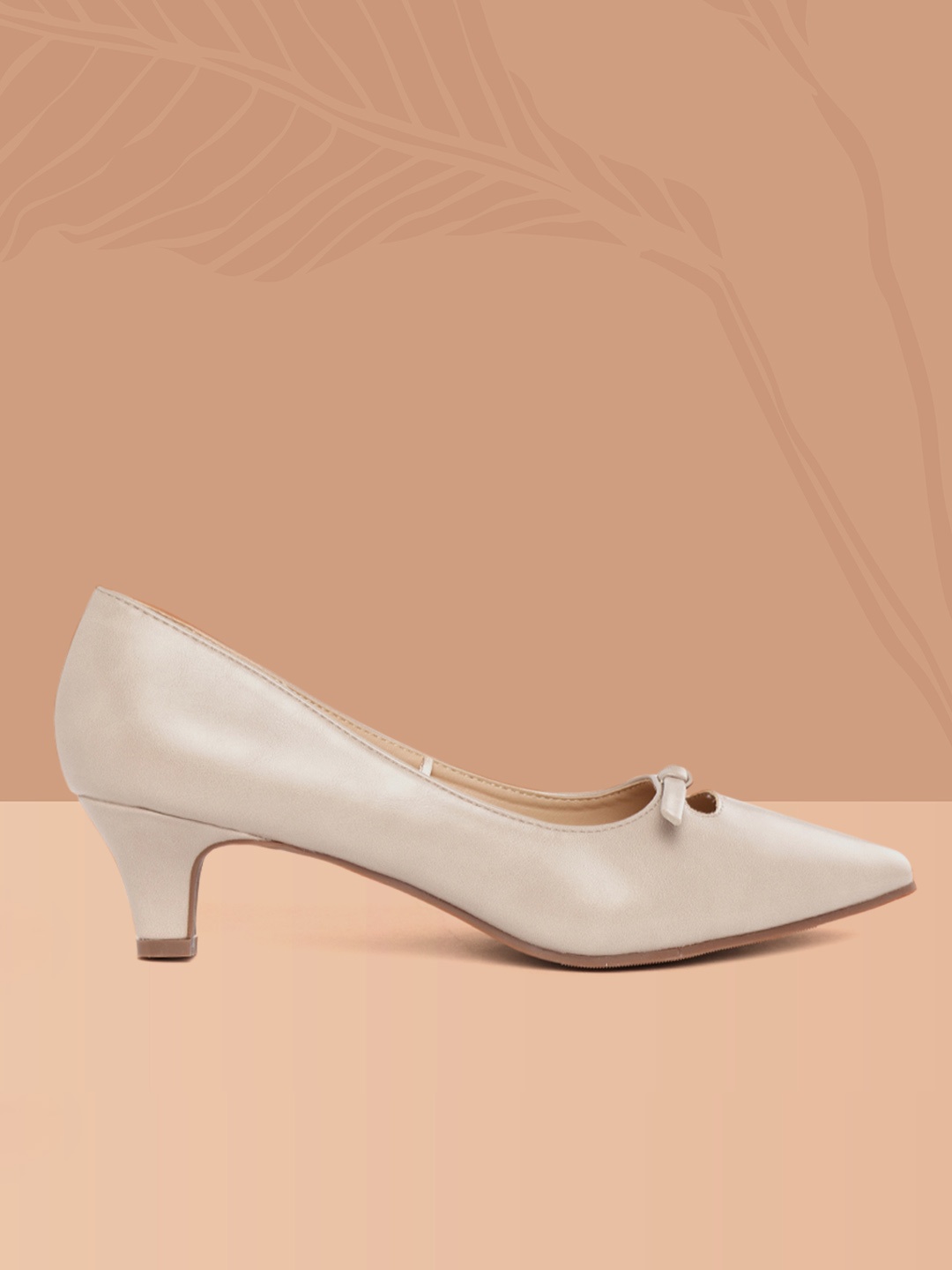 

Allen Solly Women Beige Solid Pumps with Bow & Cut-Out Detail