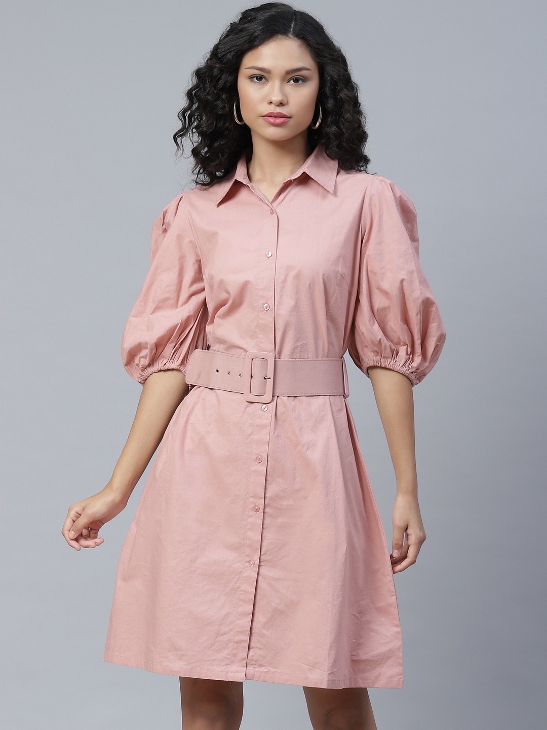 

plusS Calm Rose Retro Shirt Dress