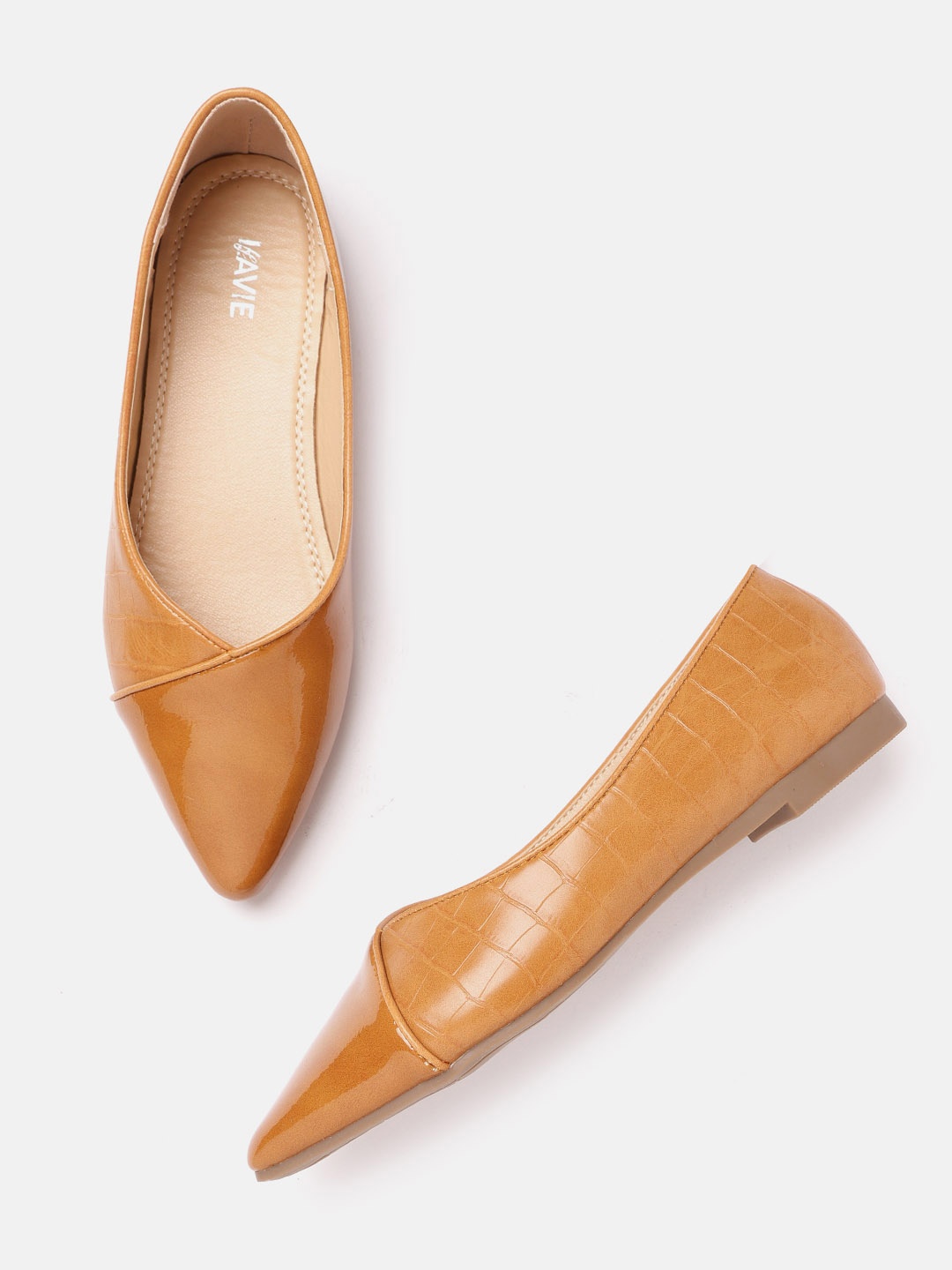 

Lavie Women Tan Brown Solid Ballerinas