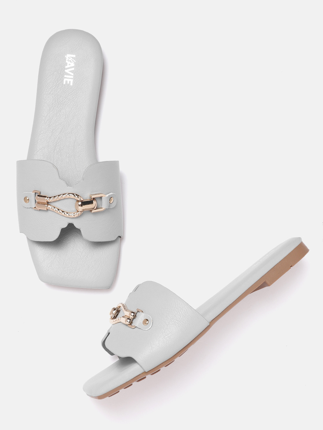 

Lavie Women Grey Open Toe Flats