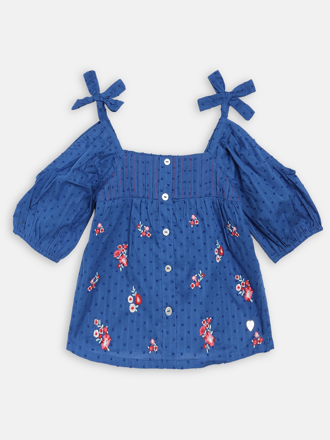 

Blue Giraffe Girls Floral Printed Regular Top
