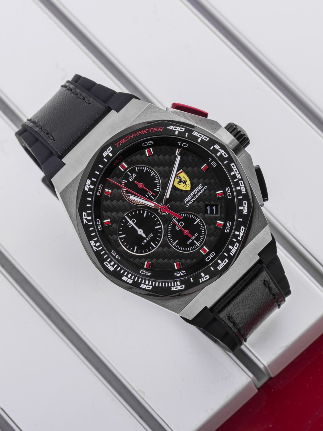 

SCUDERIA FERRARI Men Black Aspire Chronograph Watch 0830791