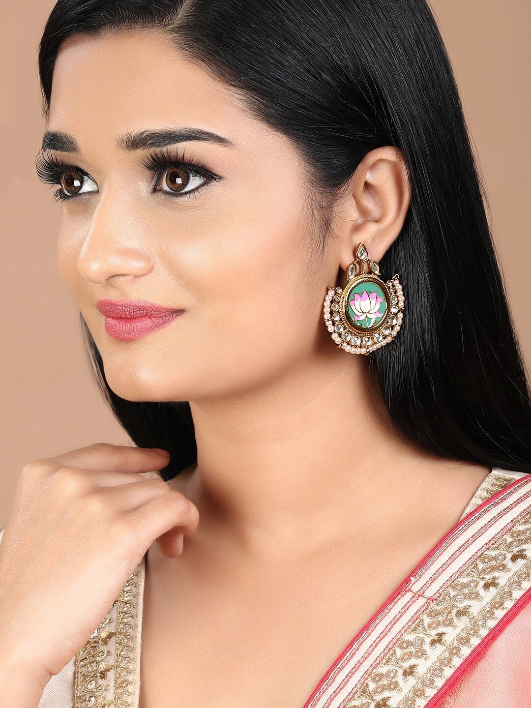 

Rubans Gold-Toned Contemporary Studs