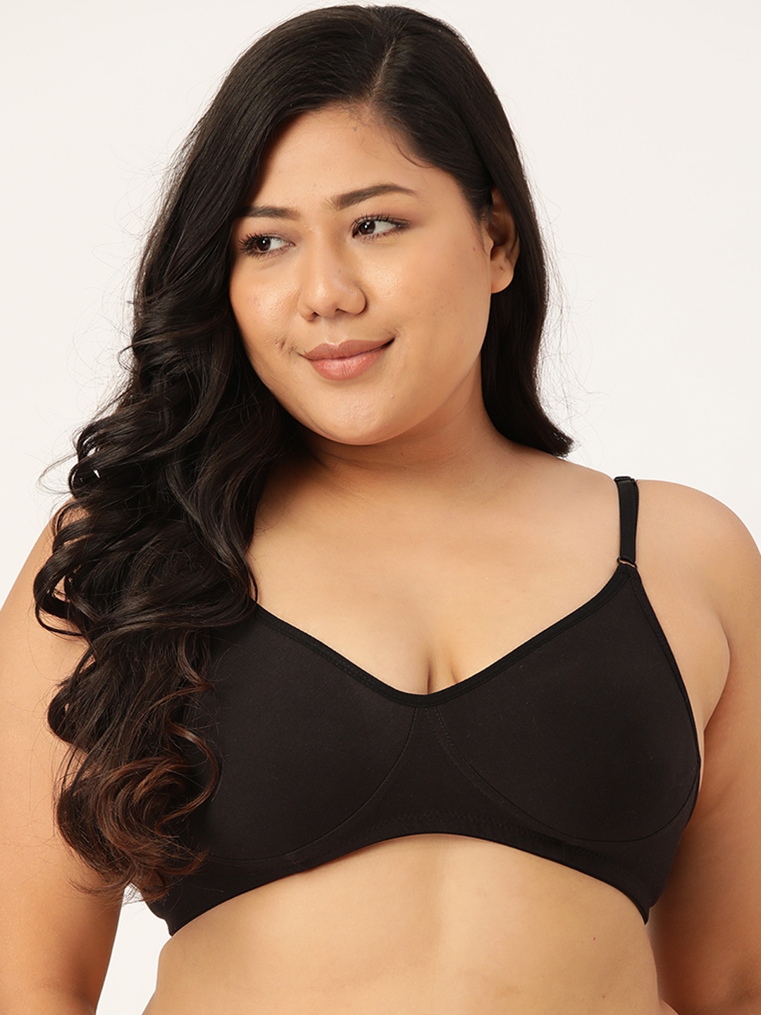 

Leading Lady Plus Size Black Solid Full Coverage Everyday Bra