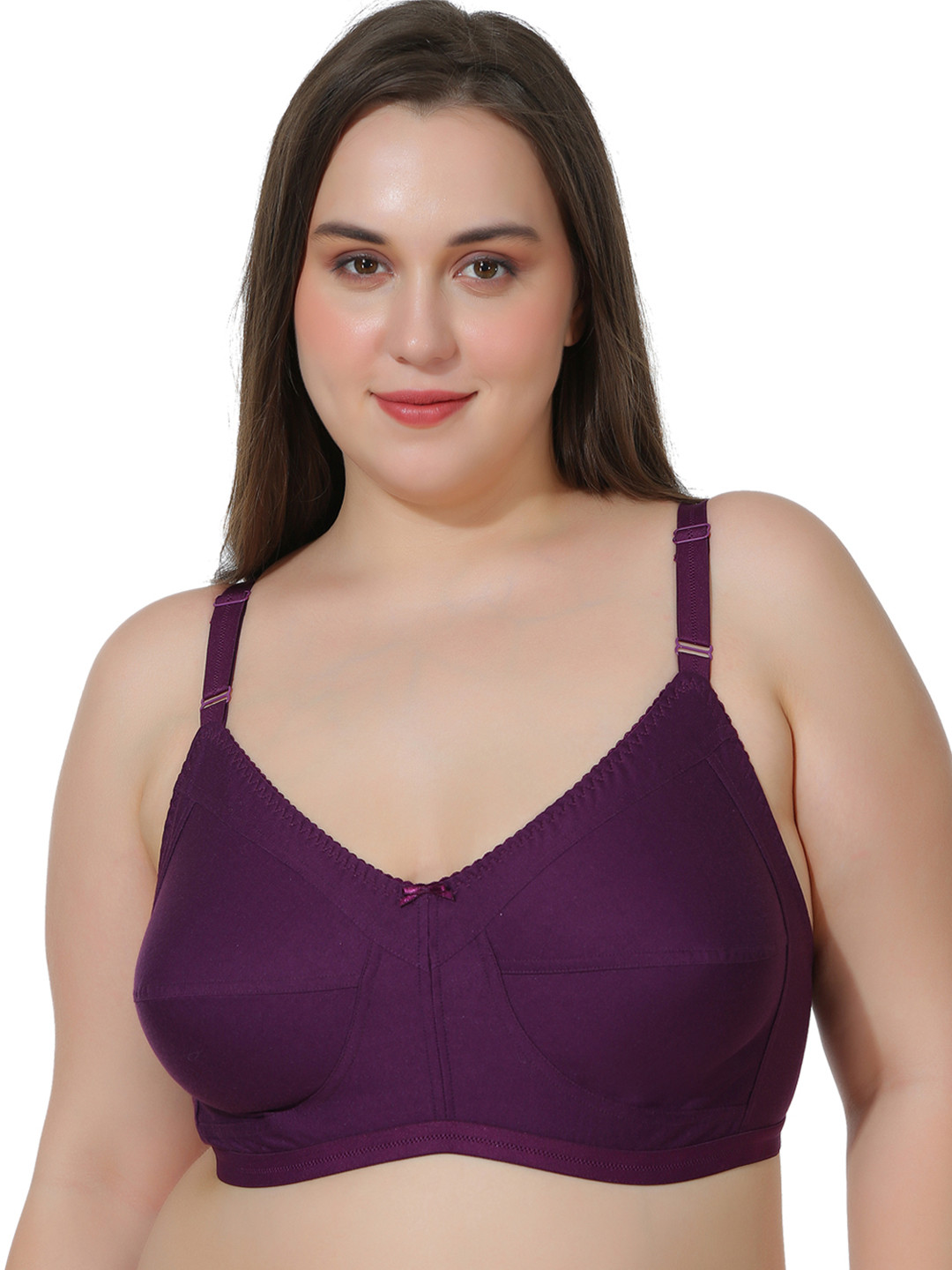 Leading Lady Plus Size Purple Solid Full Coverage Everyday Bra P-CONCENT-PP