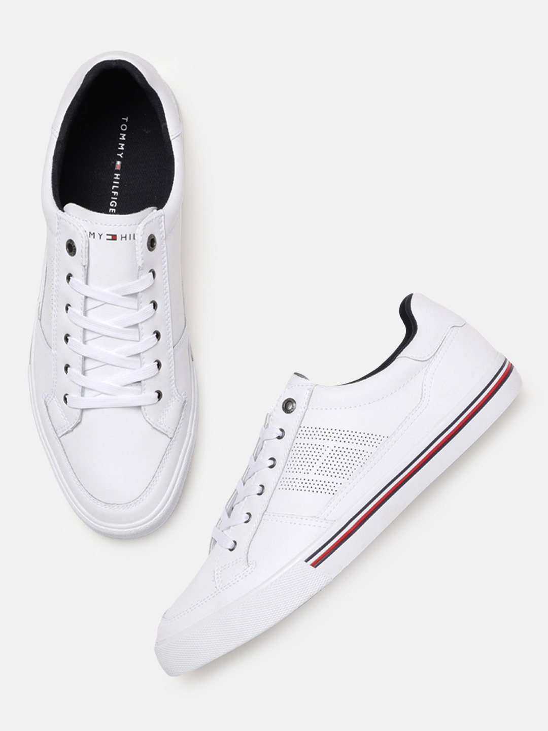 

Tommy Hilfiger Men White Leather Casual Shoes