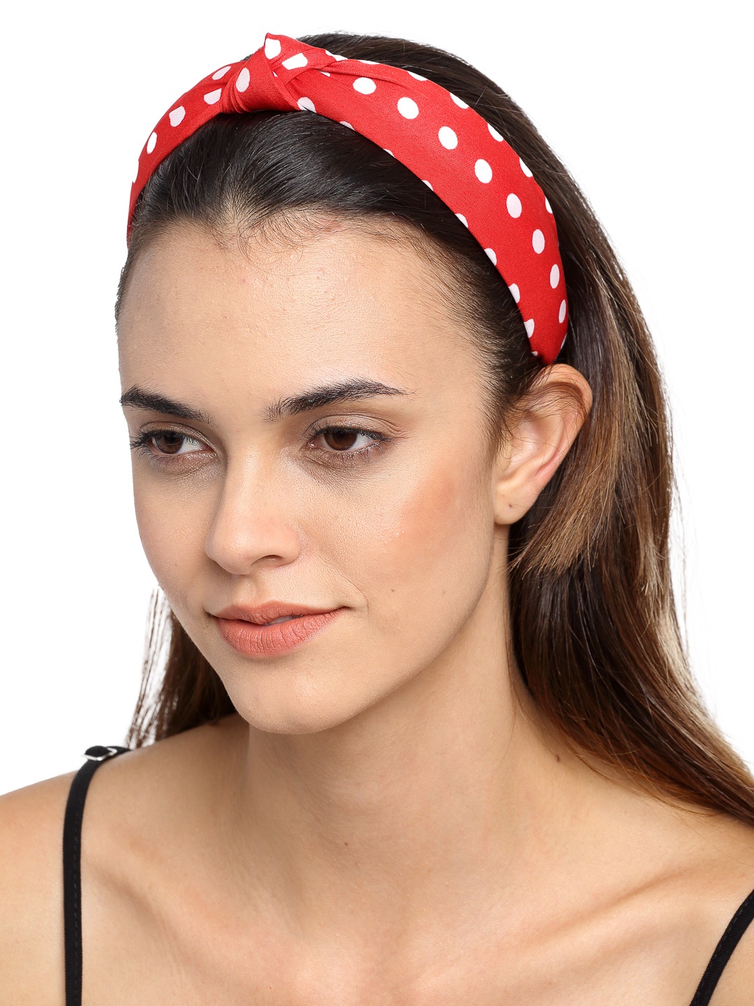 

YouBella Red & White Polka Dotted Hairband