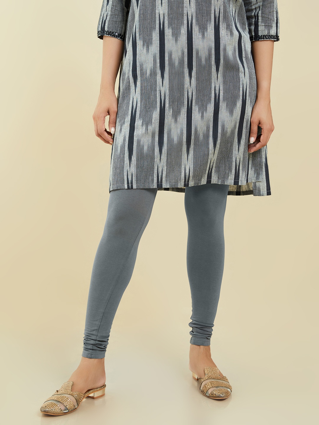 

Soch Grey Solid Pure Cotton Chudidhar - SOCORCLF0012