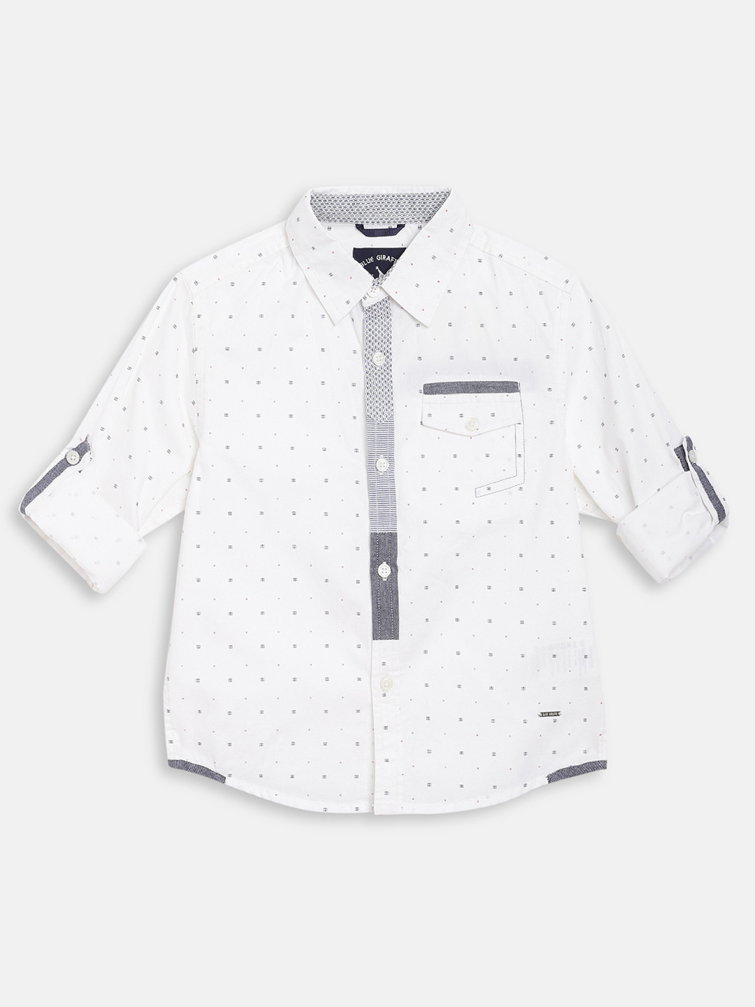

Blue Giraffe Boys Off-White Regular Fit Printed Casual Shirt