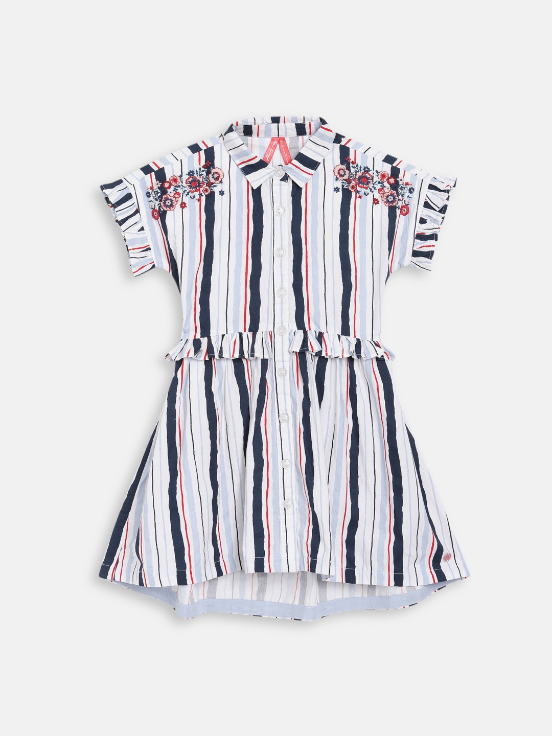 

Blue Giraffe Girls Blue Striped Dress