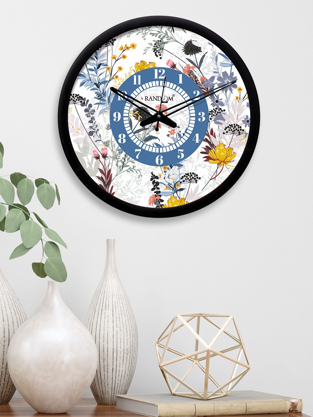 

RANDOM White & Blue Round Printed 30.4 cm Analogue Wall Clock