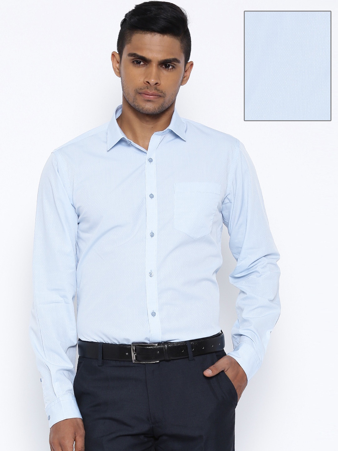 

Black Coffee Blue Slim Fit Formal Shirt