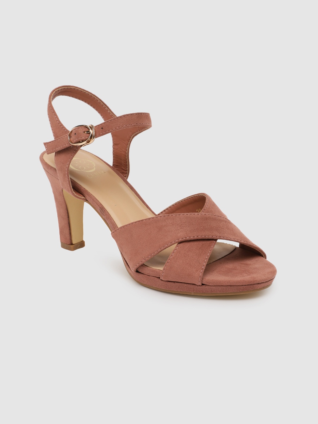 

CERIZ Women Pink Solid Open Toe Heels