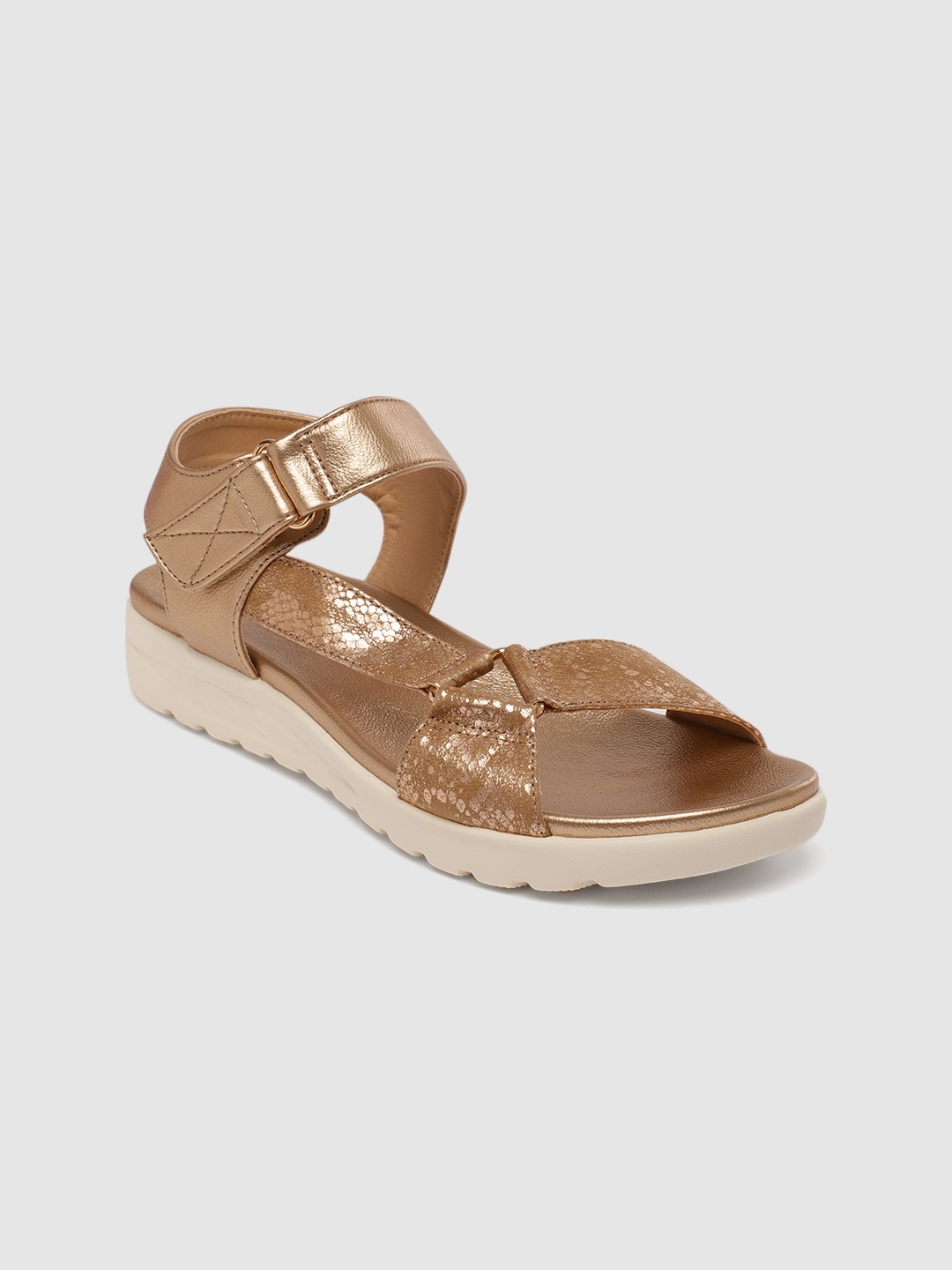 

CERIZ Women Rose Gold Solid Zoe Open Toe Flats