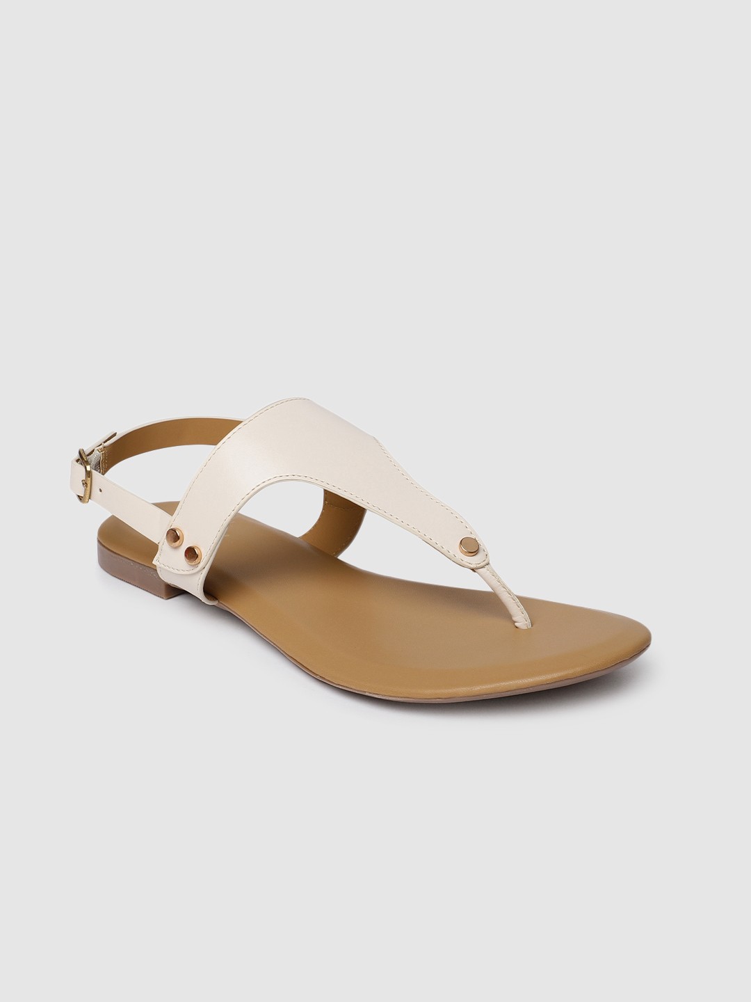 

CERIZ Women White Chimere T-Strap Flats