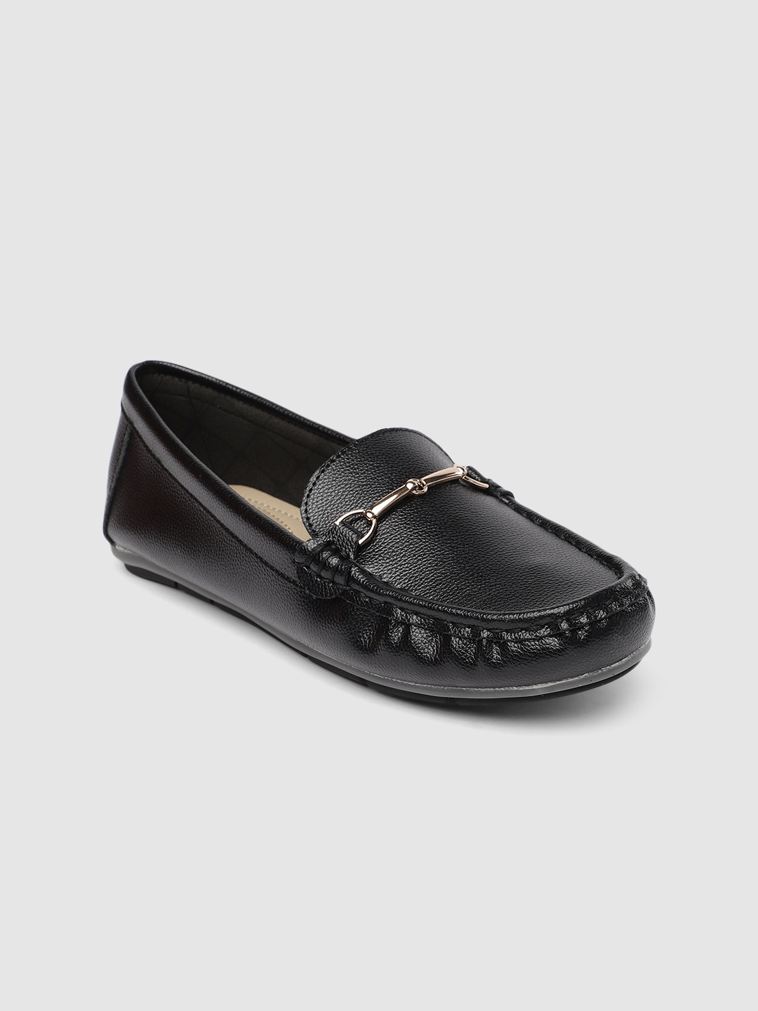 

CERIZ Women Black Albertine Solid Loafers
