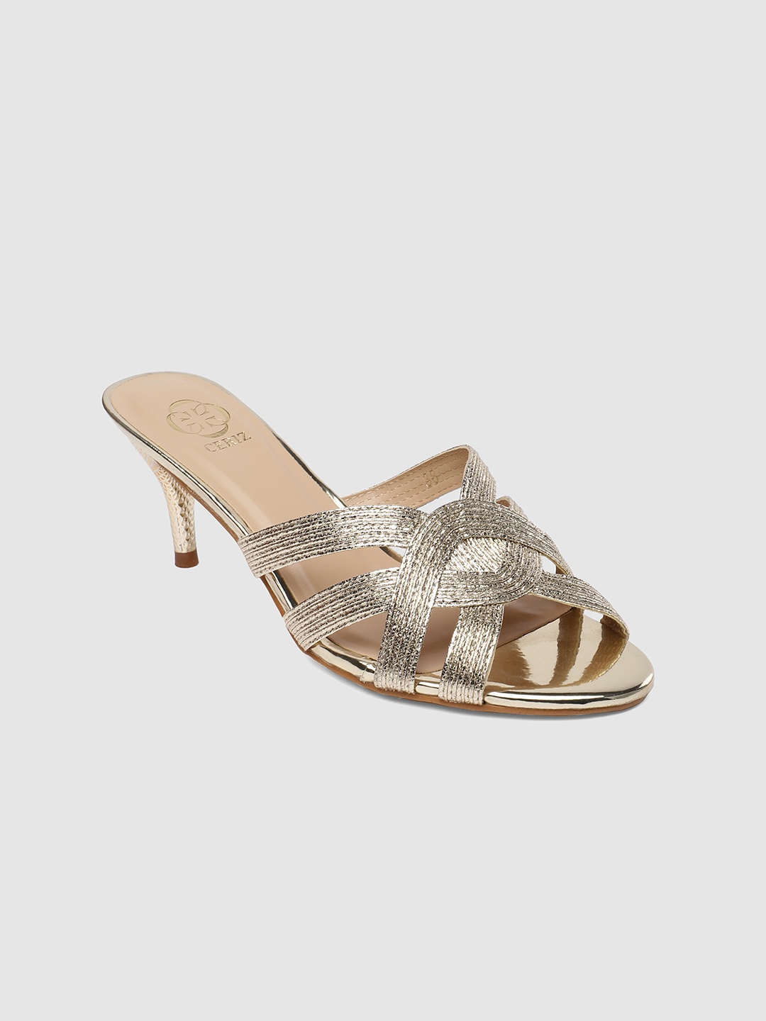 

CERIZ Women Gold-Toned Yasmine Embellished Sandals