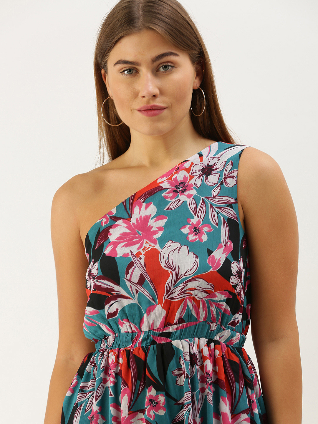 

DODO & MOA Multi-Color Floral Print Midi Dress