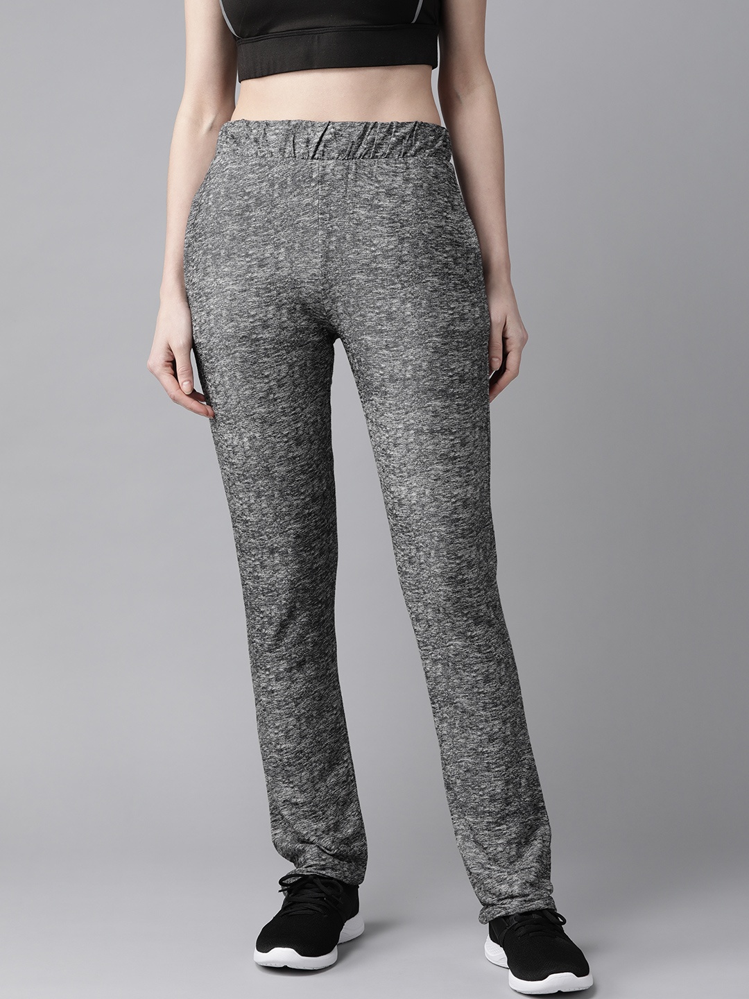 

Cayman Women Charcoal Grey Self-Design Pure Cotton Track Pants