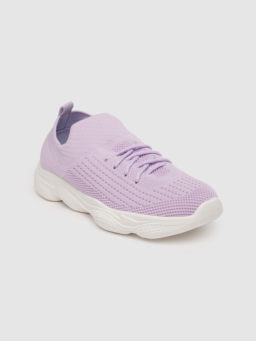 

Mast & Harbour Women Lavender Woven Design Slip-On Sneakers