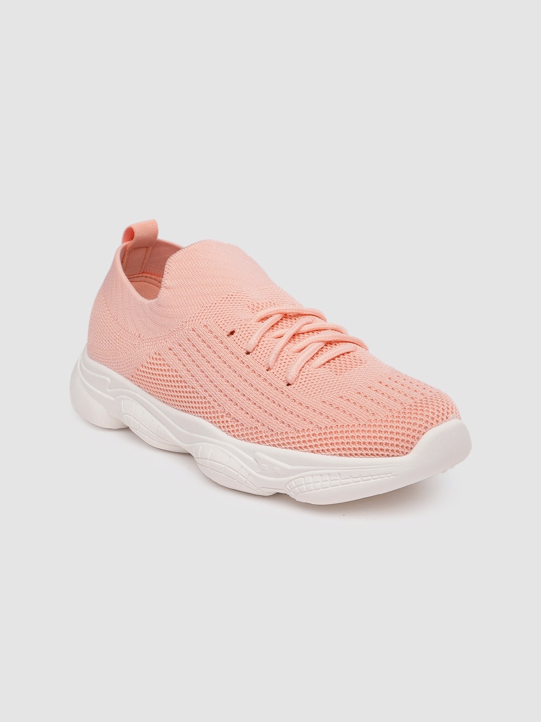 

Mast & Harbour Women Peach-Coloured Woven Design Slip-On Sneakers