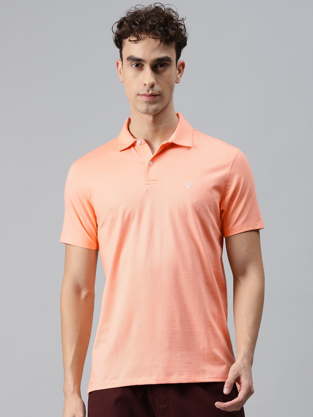 

Allen Solly Men Peach-Coloured Polo Collar T-shirt