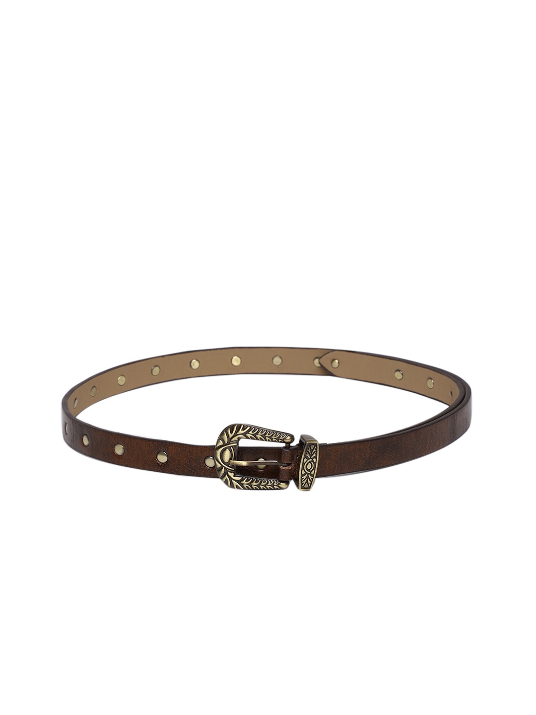 

DressBerry Women Brown Studded Belt