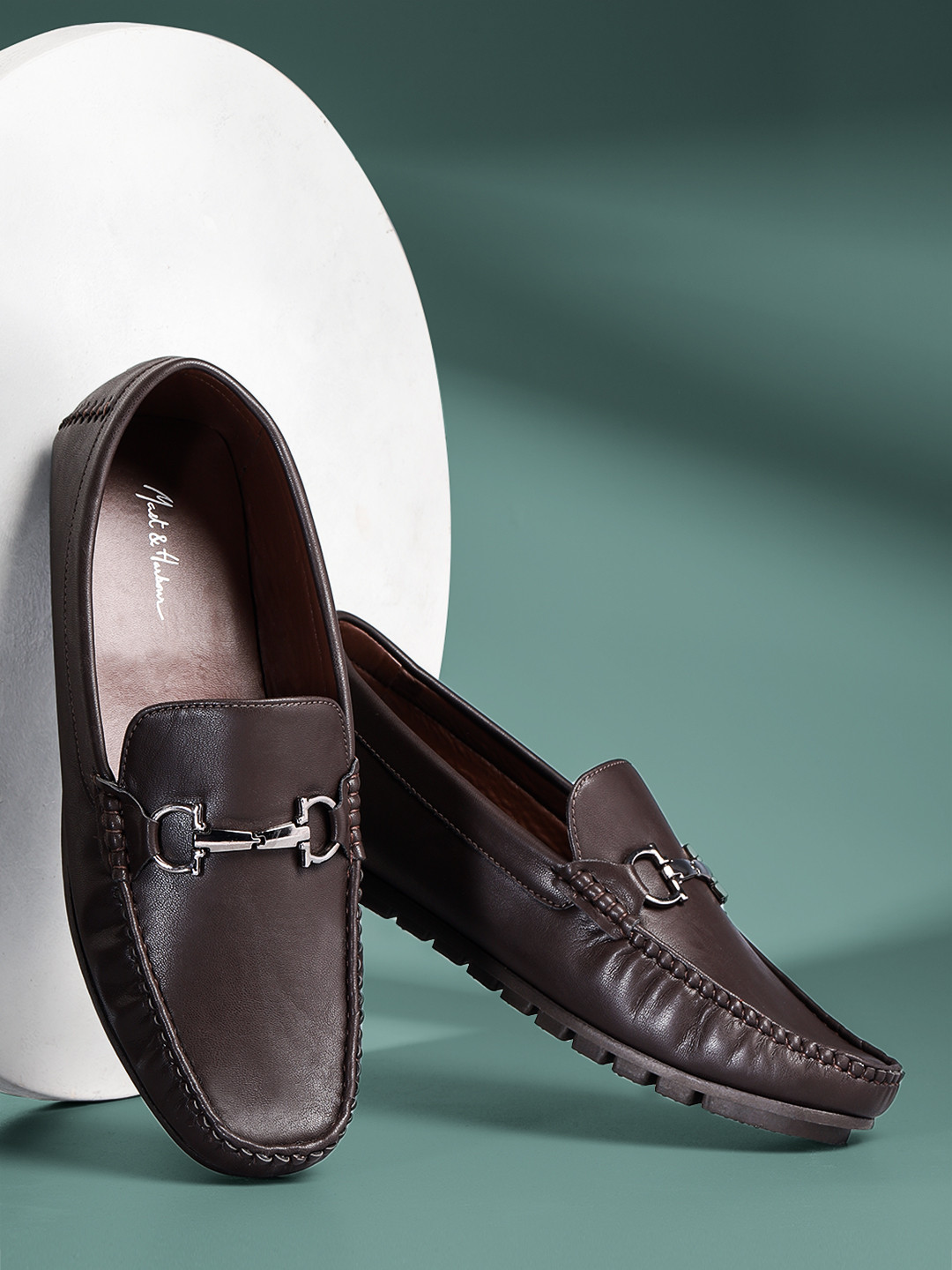 

Mast & Harbour Men Coffee Brown Solid Driving Shoes