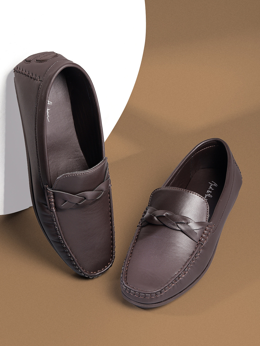 

Mast & Harbour Men Coffee Brown Solid Driving Shoes