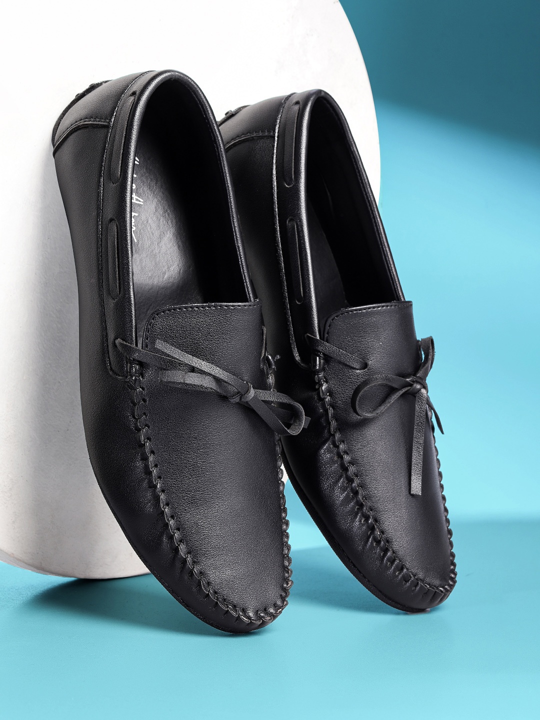 

Mast & Harbour Men Black Solid Driving Shoes