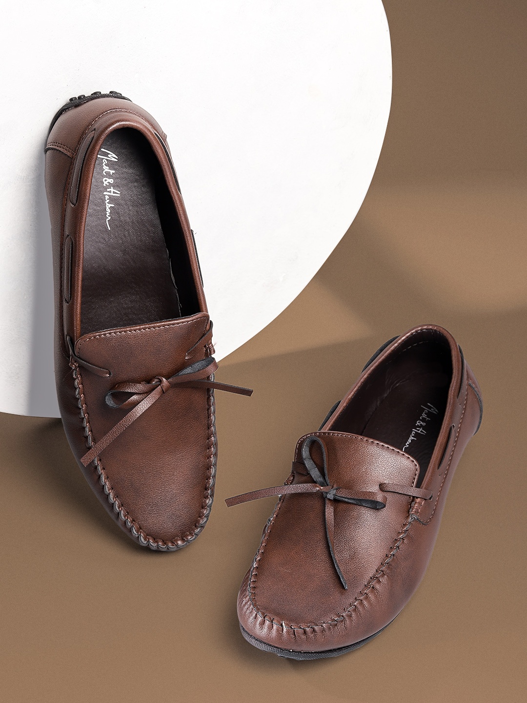 

Mast & Harbour Men Coffee Brown Solid Driving Shoes