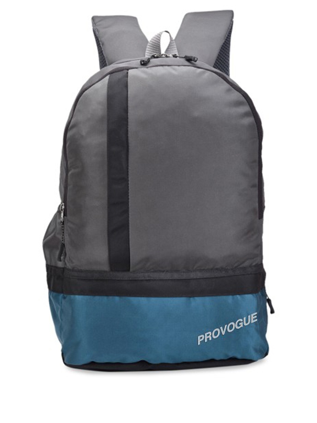 

Provogue Unisex Grey & Blue Brand Logo Backpack