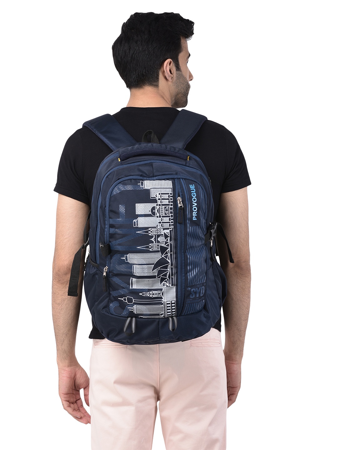 

Provogue Unisex Blue & White Graphic Backpack