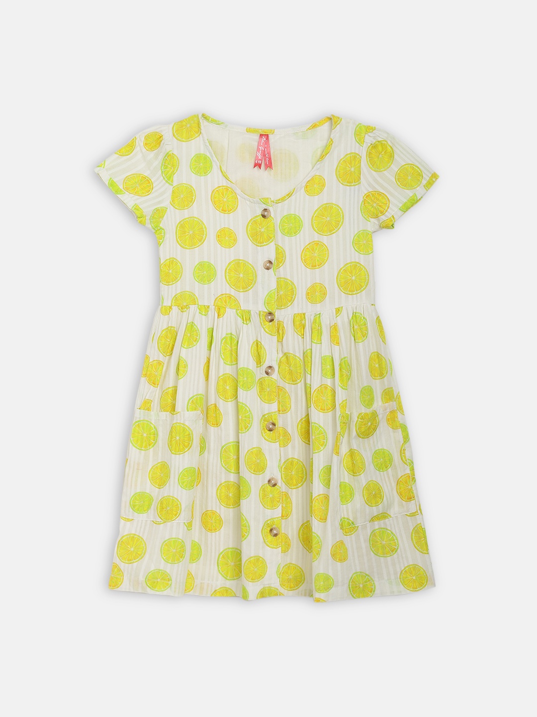 

Blue Giraffe Girls Multicoloured Printed A-Line Dress, Multi