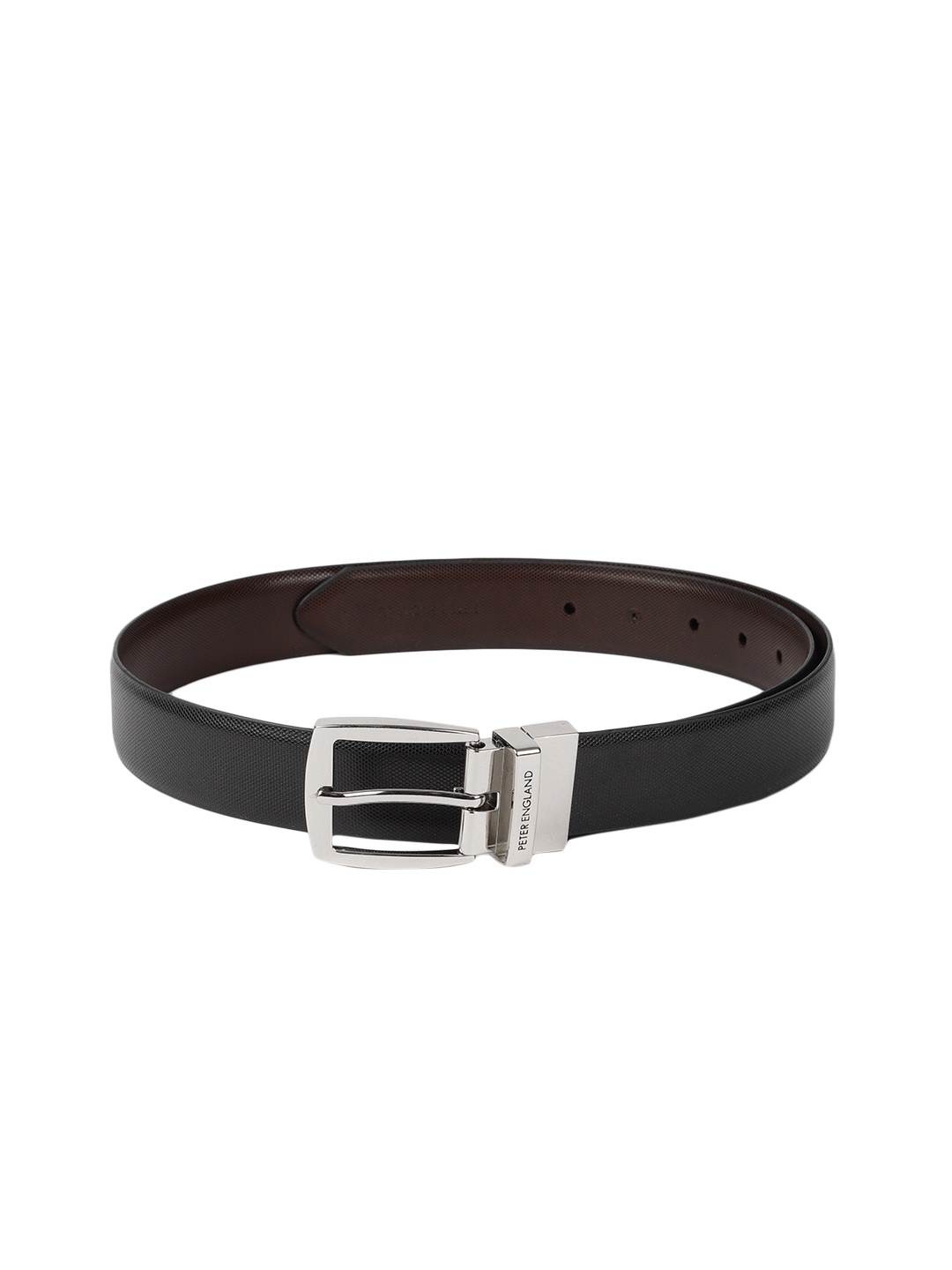 

Peter England Men Black & Brown Solid Reversible Belt