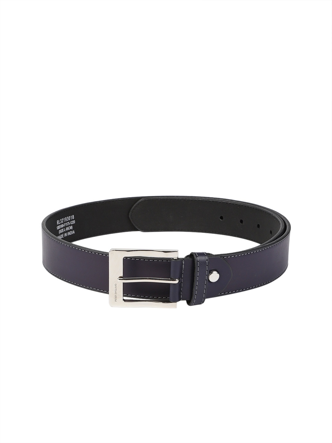 

Peter England Men Navy Blue Solid Belt