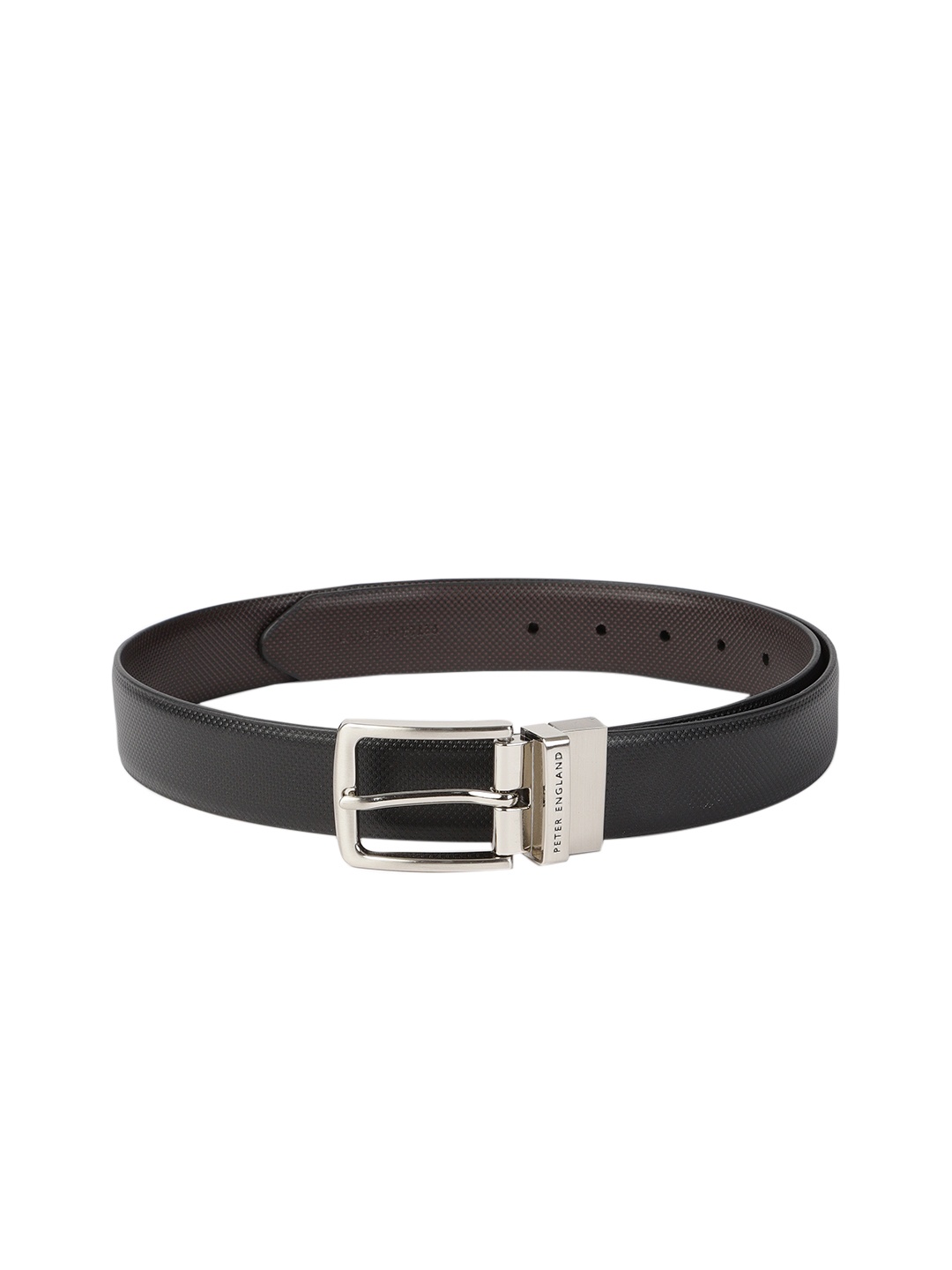 

Peter England Men Black & Brown Reversible Textured Belt