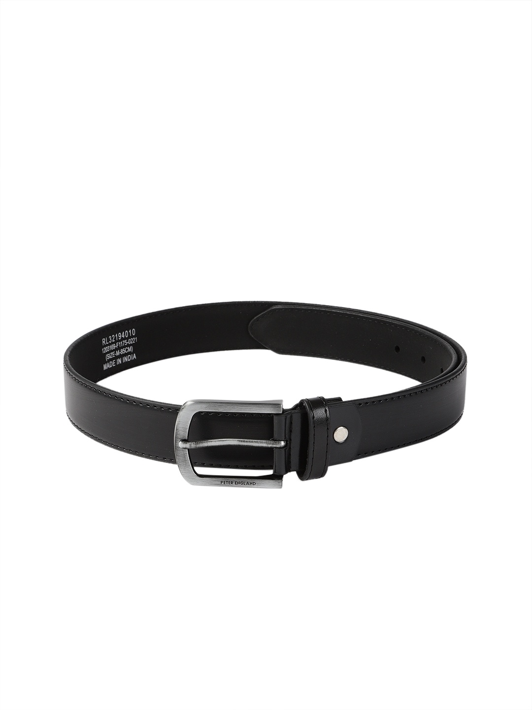 

Peter England Men Black Solid Belt