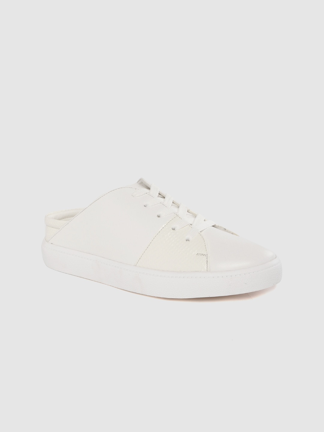 

DressBerry Women White Solid Mule Sneakers