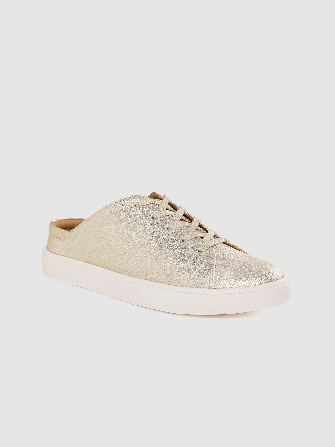 

DressBerry Women Gold-Toned Solid Mule Sneakers