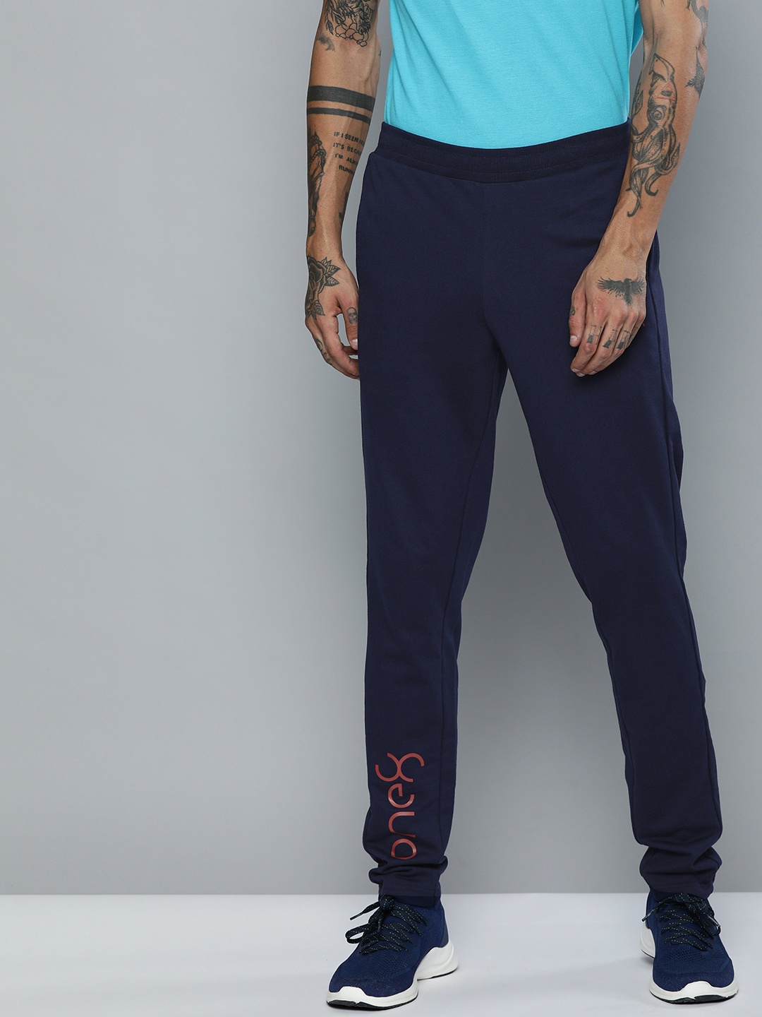 

one8 x PUMA Men Navy Blue Placement Print VK I Track Pants