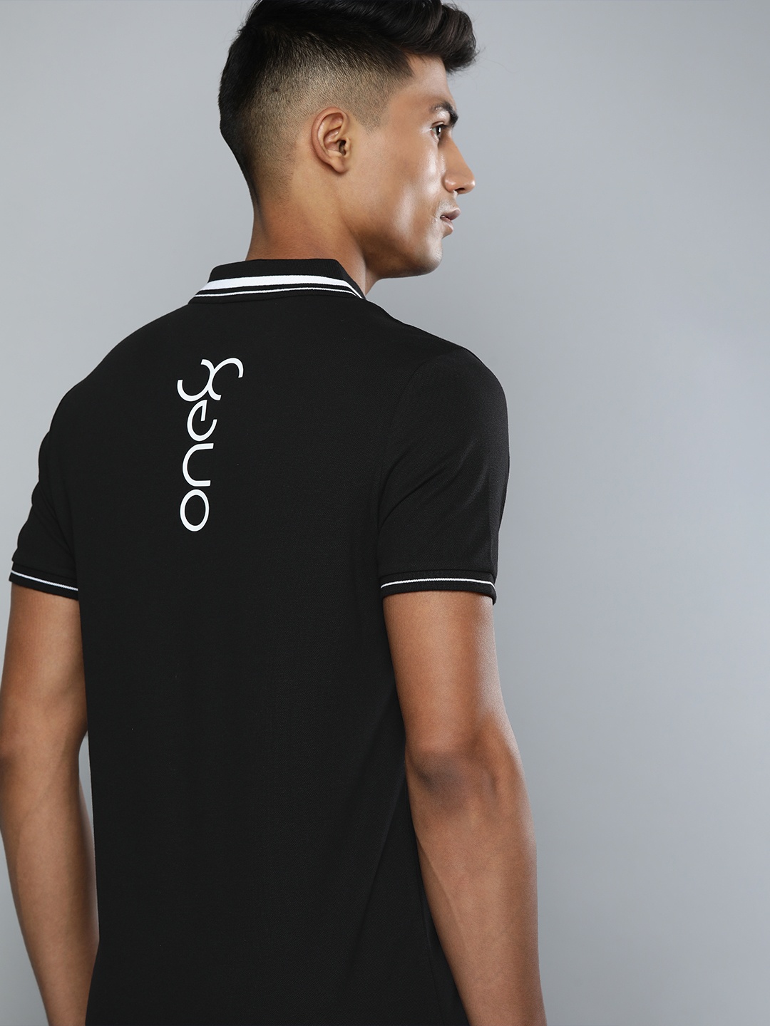 

one8 x PUMA Men Slim Fit Printed VK Polo I Collar T-shirt, Black