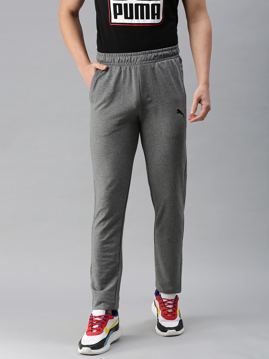 

Puma Men Grey Solid Slim Fit Track Pants