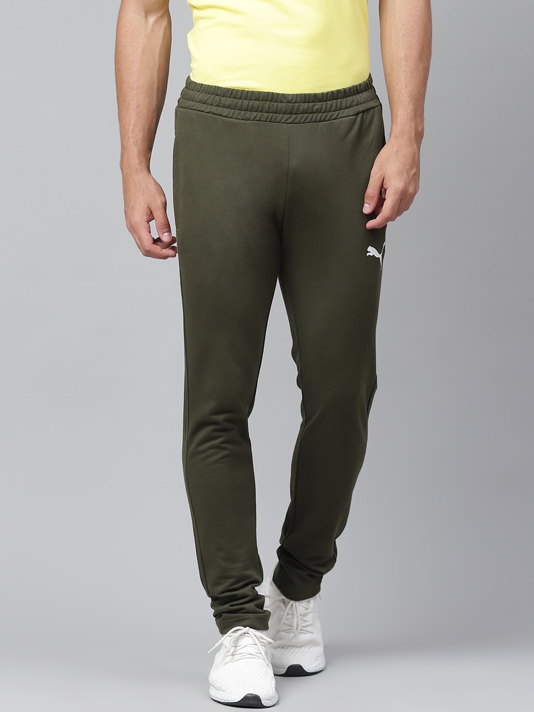 

PUMA Men Olive Green Solid 10 Forest Night Slim Fit Track Pants