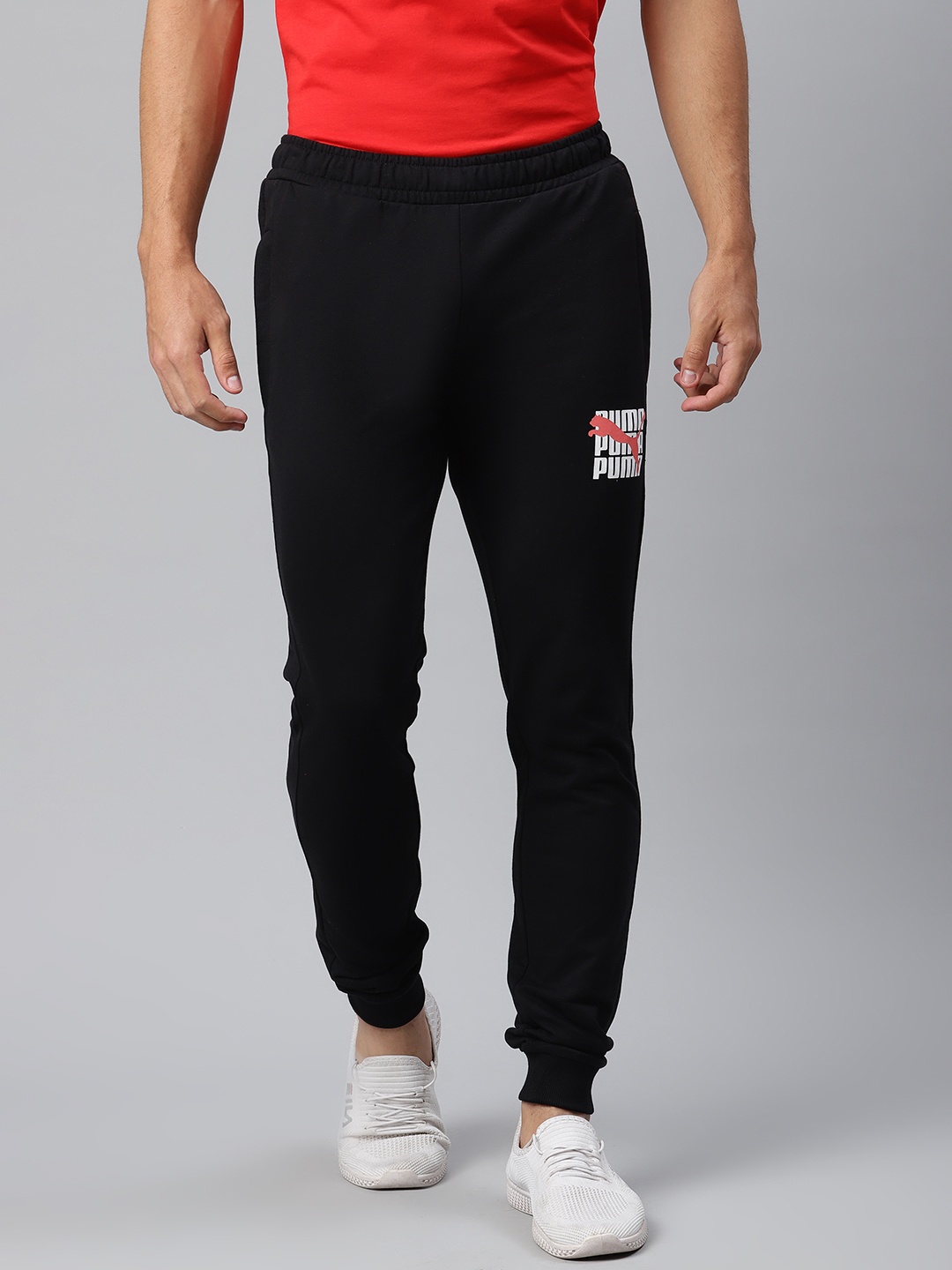 

Puma Men Black Graphic 12 Solid Joggers
