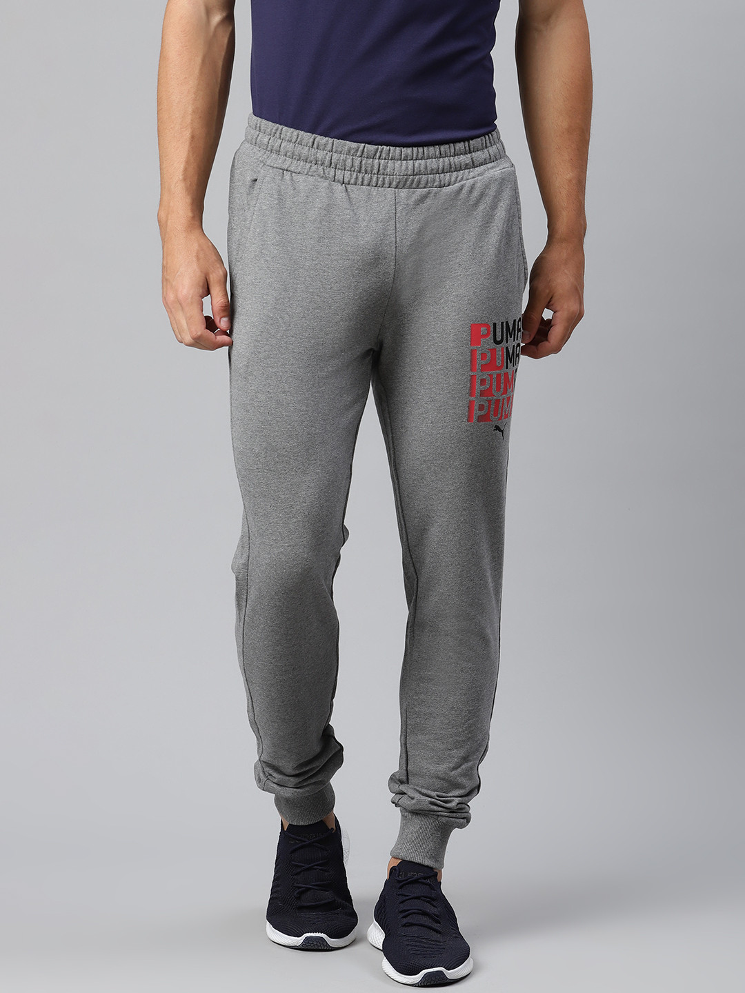 

Puma Men Grey Graphic 12 Solid Joggers