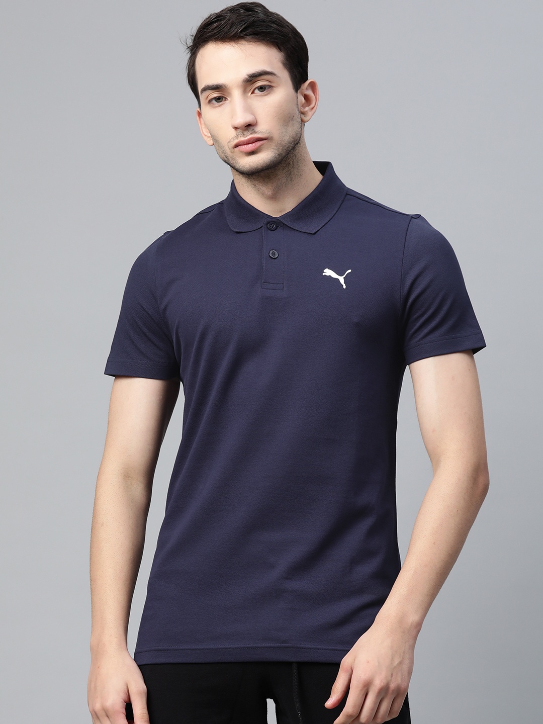 

Puma Men Navy Blue Graphic Polo 13 Peacoat T-shirt