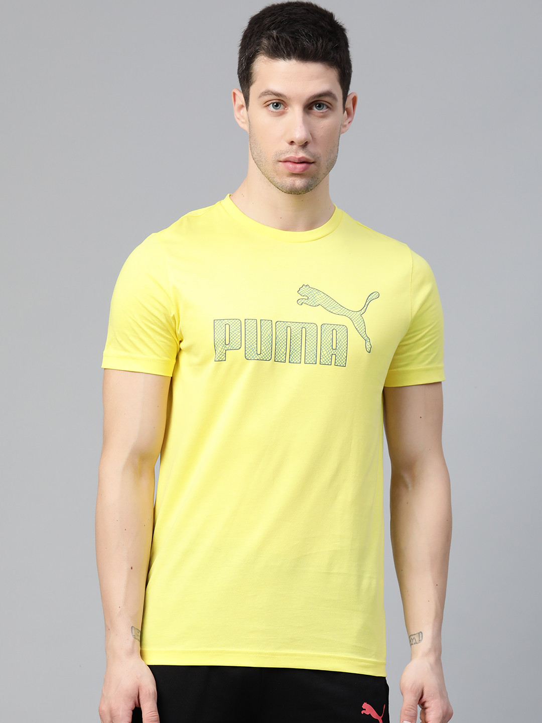 

Puma Men Yellow Graphic 28 Celandine Brand Logo Printed T-shirt