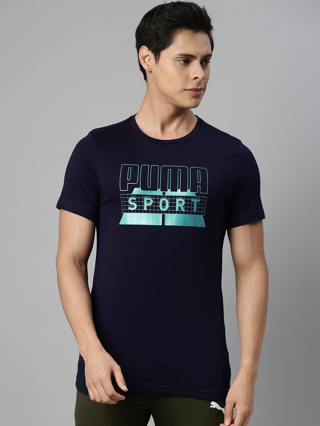 

Puma Men Navy Blue Graphic 15 Brand Logo Printed Pure Cotton T-shirt